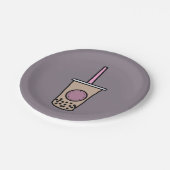 Cute bubble tea papieren bordje (Gekanteld)