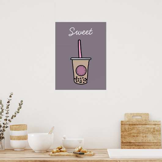 Cute bubble tea poster (Keuken)