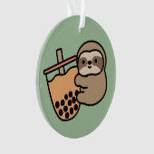 Cute Bubble Tea & Sloth Ornament (voorkant)
