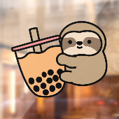 Cute Bubble Tea & Sloth Raamsticker (Vel 2)
