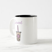 Cute bubble tea tweekleurige koffiemok (Voorkant links)