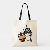 Cute Bubble Tea & Unicorn Tote Bag (Achterkant)