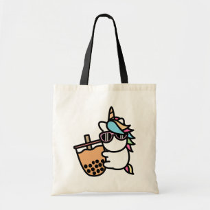 Cute Bubble Tea & Unicorn Tote Bag