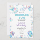 Cute bubble theme party invitation (Devant)