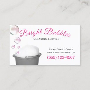 Cute Bubbles Bucket Cleaning Housecleaning Service Visitekaartje
