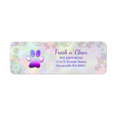Cute Bubbles Dog Paw Grooming Service Etiket (Voorkant)
