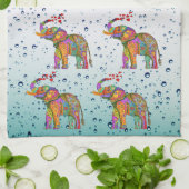 Cute Bubbles Eléphant serviette de cuisine (Plié)