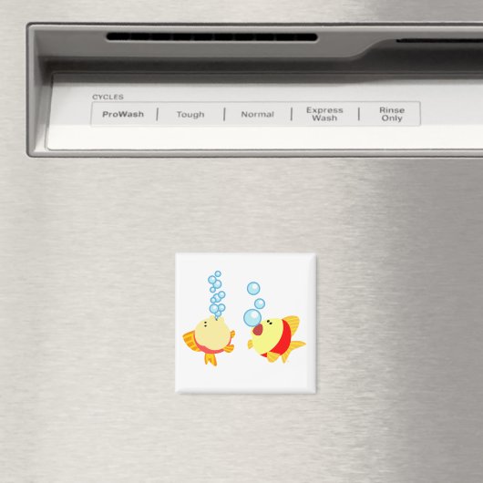 Cute Bubbling Cartoon Fish Magnet Magneet (Insitu (Vaatwasser))
