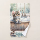 Cute Bubbly Kitten Temps de bain (Serviette à main)