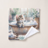 Cute Bubbly Kitten Temps de bain (Gant de toilette)