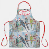 Cute Budgie Bogies Bird Birds Kerstmis Schort (Voorkant)