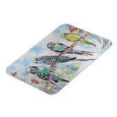 Cute Budgie bougie oiseau Aquarelle Art Magnet (Côté Gauche)