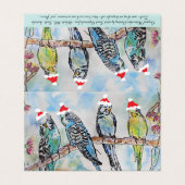 Cute Budgie Christmas Budgerigar Budgies Bird (Outside Unfolded)