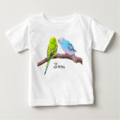 Cute budgie couple - T-shirt bébé personnalisable (Devant)