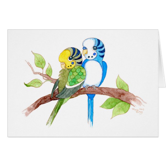 Cute budgies (Voorkant Horizontaal)