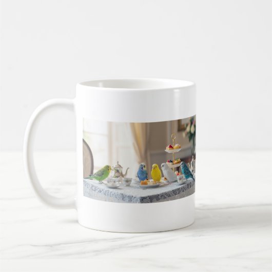 Cute Budgies High Tea Party Parakeet Lover Gift  Koffiemok (Links)