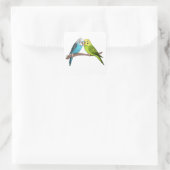 Cute Budgies Vierkante Sticker (Tas)
