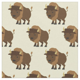 Cute Buffalo Bison Cartoon Kinder Stof