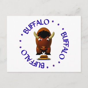 Cute Buffalo met rundvlees op weck en Buffalo Wing Briefkaart