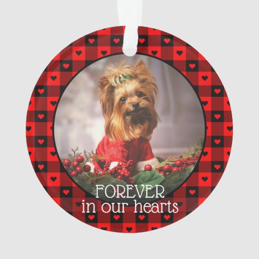 Cute Buffalo Plaid Hearts Custom Chien Animal de c (dos)
