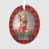 Cute Buffalo Pset Hearts Custom Dog Pet Kerstmis Ornament (voorkant)