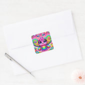 Cute Bug Vierkante Sticker (Envelop)