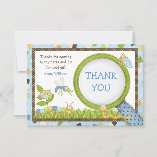 Cute Bugs Birthday Party Invitation Kaart (Voorkant)