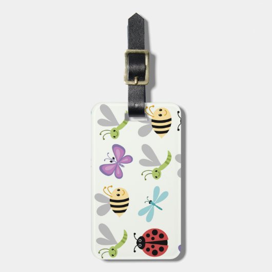 Cute Bugs Set Bagagelabel (Voorkant verticaal)