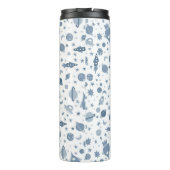 Cute Buitenspace Planets Rockets Blue Thermosbeker (Achterkant)