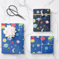 Cute Buitenspatie UFO Planeten Moons Waterverf Cad