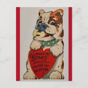 Cute Bulldog 1950 Valentijn Briefkaart