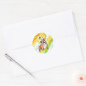 Cute Bulldog Birthday Ronde Sticker (Envelop)