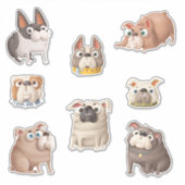 Cute Bulldog Lovers Sticker Pack (Voorkant)