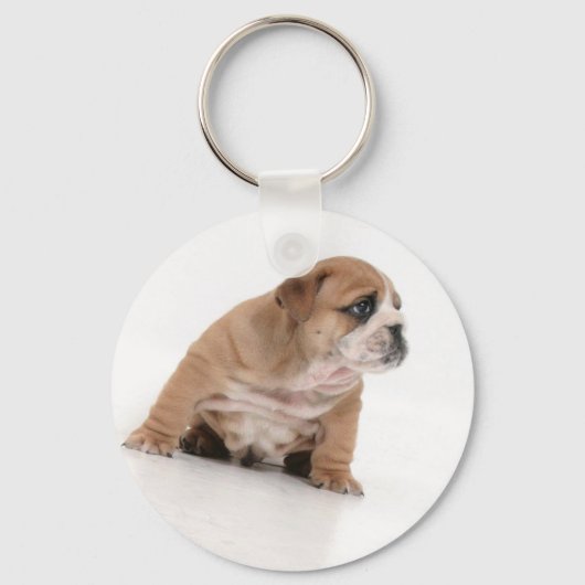 Cute bulldog puppy key ring sleutelhanger (Voorkant)