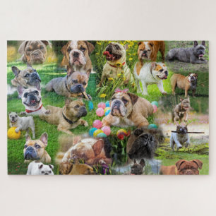 Cute Bulldogs Art   Foto-collage-honden Legpuzzel