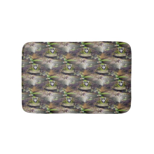 Cute Bullfrog Animal Natuur Pattern Badmat (Voorkant)