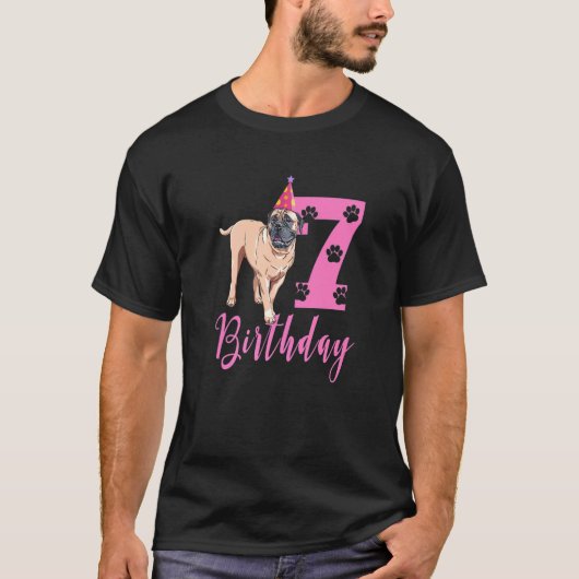 Cute Bullmastiff Dog 1th Birthday T-shirt (Voorkant)