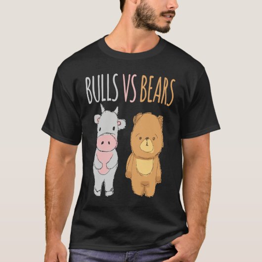 Cute Bulls vs Bears Forex Crypto Stock Traders T-shirt (Voorkant)