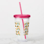 Cute Bumble Bee and Rainbows Pattern Acryl Drinkbeker (Links)