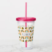 Cute Bumble Bee and Rainbows Pattern Acryl Drinkbeker (Voorkant)