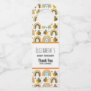 Cute Bumble Bee and Rainbows Pattern Baby shower Flessenhanger