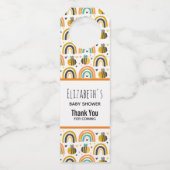 Cute Bumble Bee and Rainbows Pattern Baby shower Flessenhanger (Voorkant)