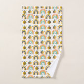 Cute Bumble Bee and Rainbows Pattern Bad Handdoek (Handdoek)