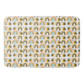 Cute Bumble Bee and Rainbows Pattern Badmat (Voorkant)