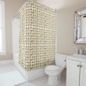 Cute Bumble Bee and Rainbows Pattern Douchegordijn (In situ)
