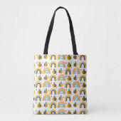 Cute Bumble Bee and Rainbows Pattern Draagtas (Voorkant)