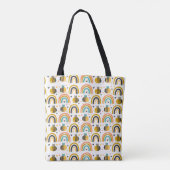 Cute Bumble Bee and Rainbows Pattern Draagtas (Achterkant)