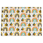 Cute Bumble Bee and Rainbows Pattern Groot Cadeauzakje (Voorkant)
