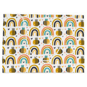 Cute Bumble Bee and Rainbows Pattern Groot Cadeauzakje (Achterkant)