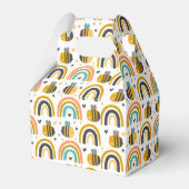 Cute Bumble Bee and Rainbows Pattern Hartelijk dan Bedankdoosjes (Achterkant)
